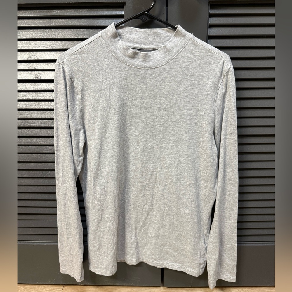 Grey Mock Neck Muscle Fit